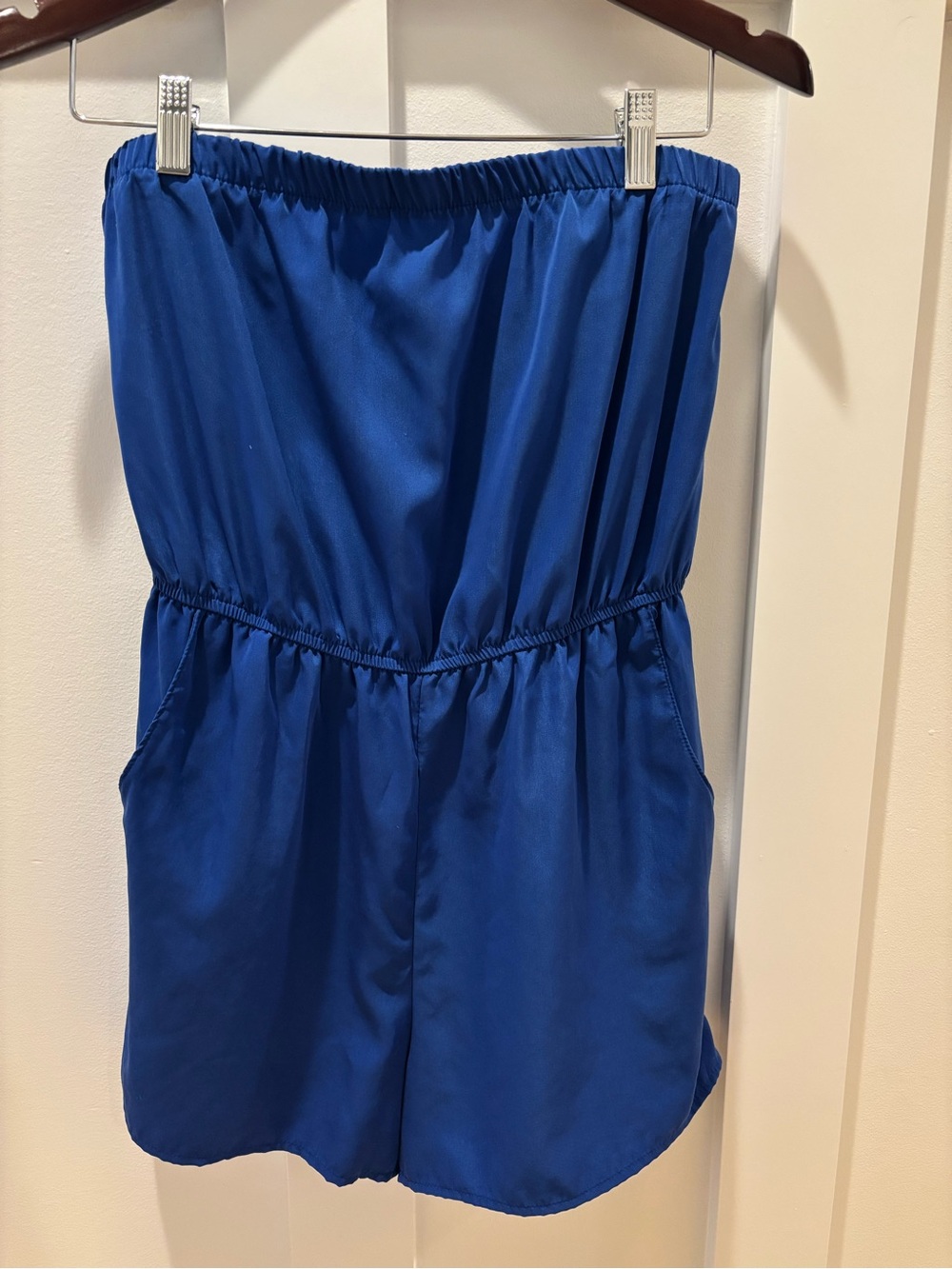 Women’s Royal Blue Elastic Shorts Romper